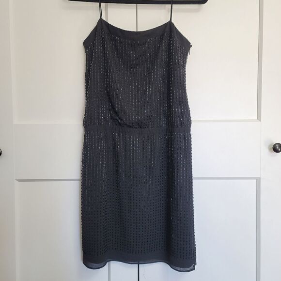 Ann Taylor spaghetti strap beaded black dress - Picture 10 of 12